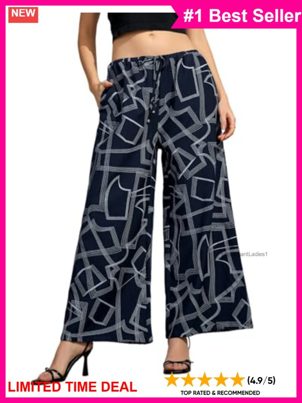 Wide Leg Rayon Drawstring Palazzo Lounge Pants with Pockets